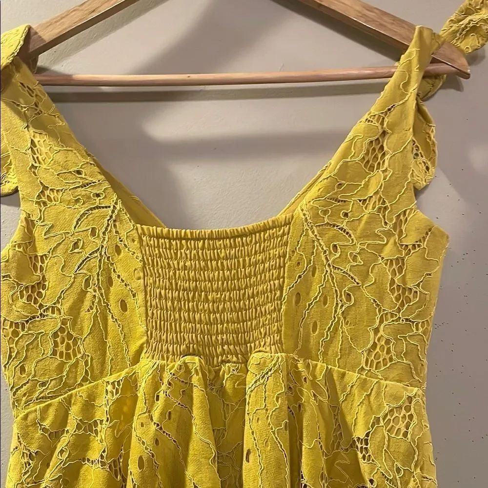 Elegant Maternity Yellow Lace Dress - Picture 7 of 10